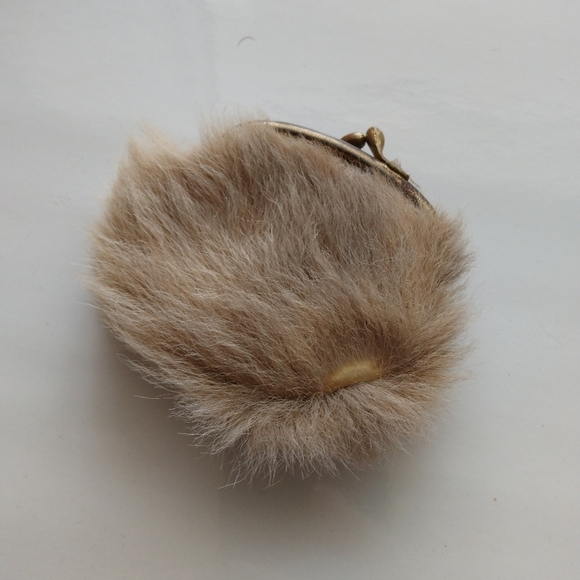 Furry Little Leather Coin Pouch Charm Small Antique Tiny Purse Money Vintage - Picture 2 of 4